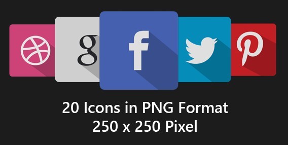 Free Long Shadow Flat Social Media Icon